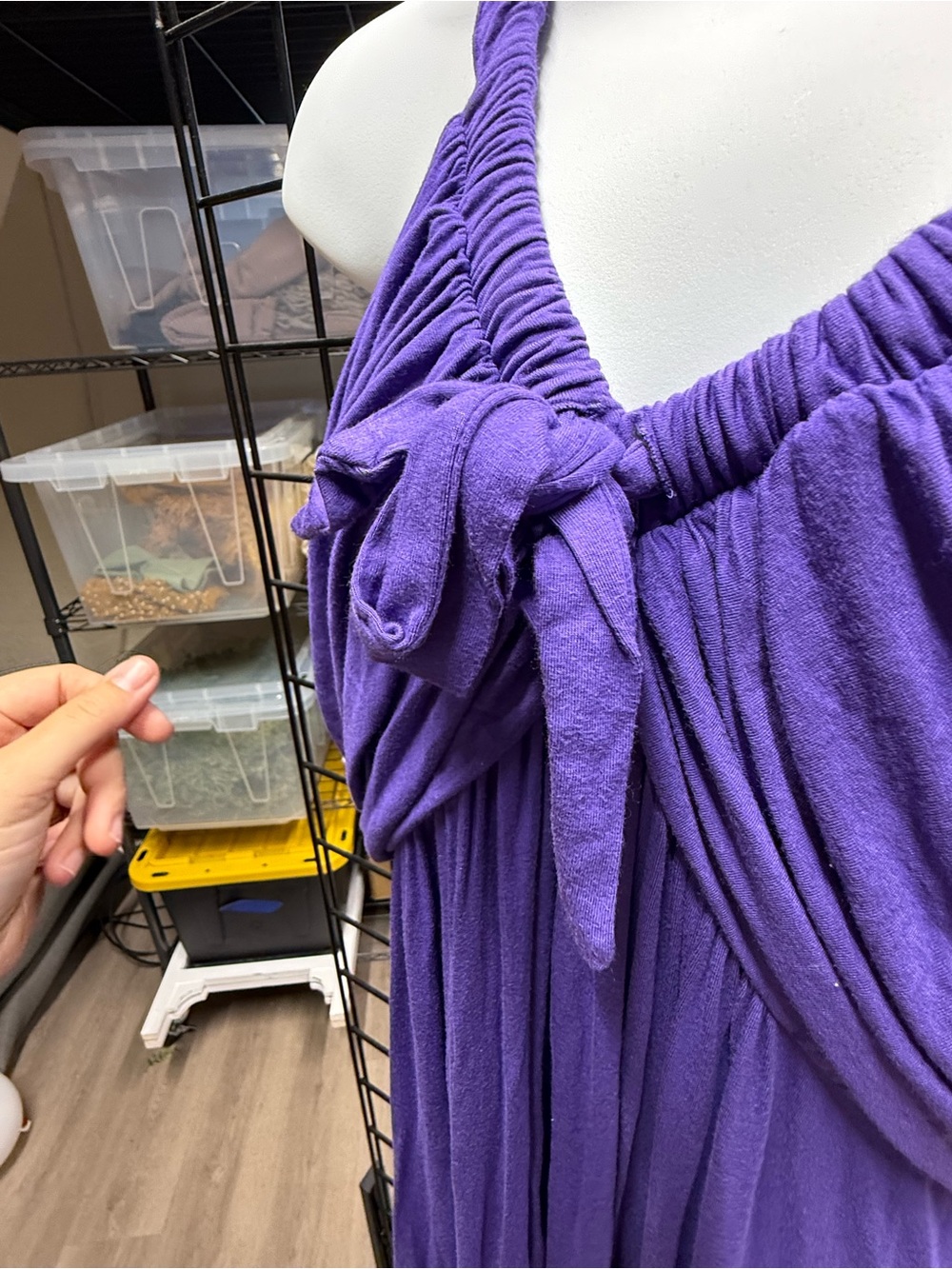 new directions Purple Ruched Tie-Front Tank Top